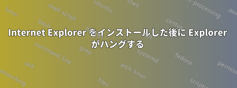 Internet Explorer をインストールした後に Explorer がハングする