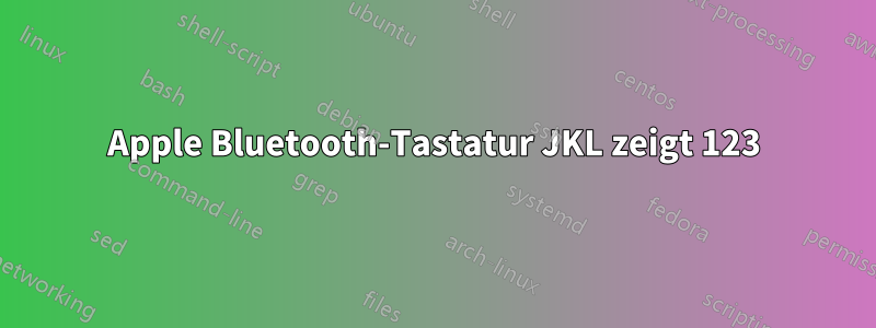 Apple Bluetooth-Tastatur JKL zeigt 123