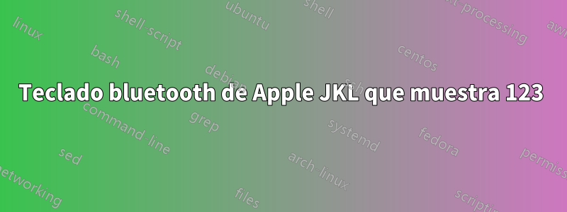 Teclado bluetooth de Apple JKL que muestra 123