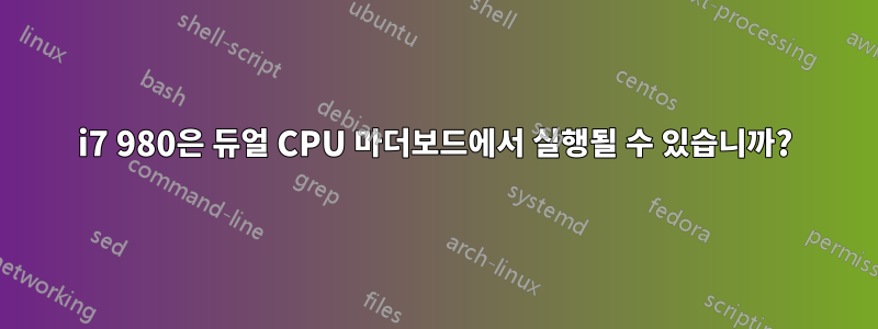 i7 980은 듀얼 CPU 마더보드에서 실행될 수 있습니까?