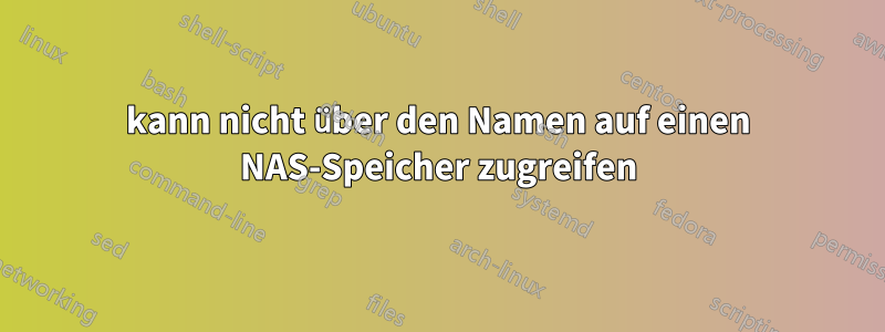 kann nicht über den Namen auf einen NAS-Speicher zugreifen