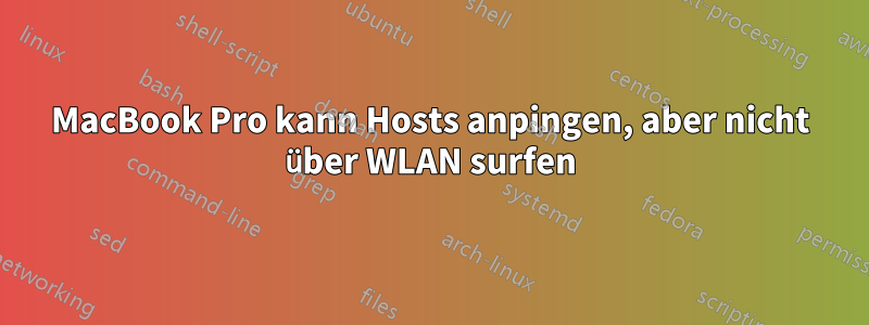 MacBook Pro kann Hosts anpingen, aber nicht über WLAN surfen