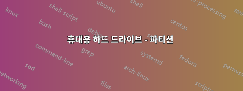 휴대용 하드 드라이브 - 파티션