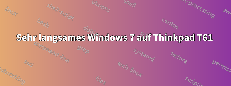 Sehr langsames Windows 7 auf Thinkpad T61