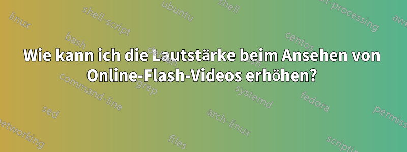 Wie kann ich die Lautstärke beim Ansehen von Online-Flash-Videos erhöhen?