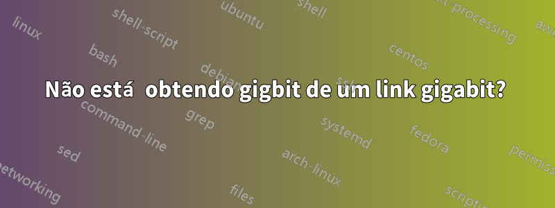 Não está obtendo gigbit de um link gigabit?