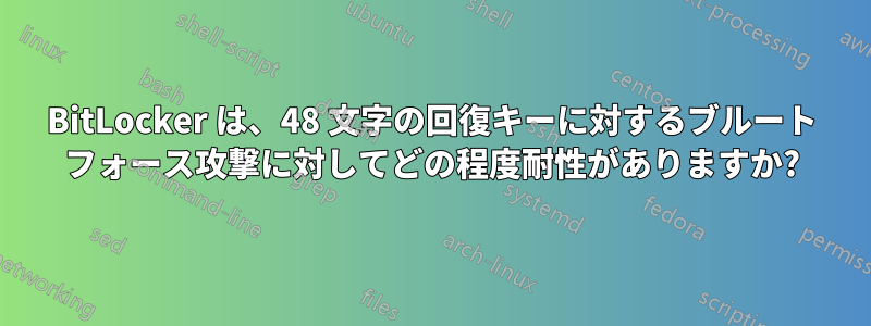 BitLocker は、48 文字の回復キーに対するブルート フォース攻撃に対してどの程度耐性がありますか?