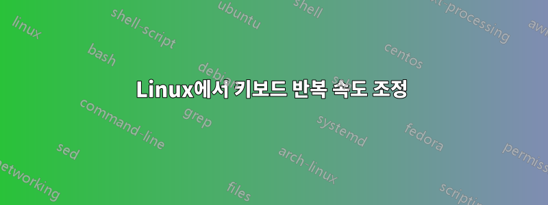 Linux에서 키보드 반복 속도 조정