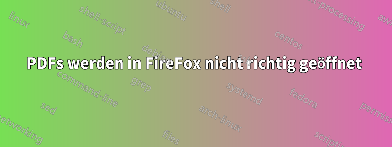 PDFs werden in FireFox nicht richtig geöffnet