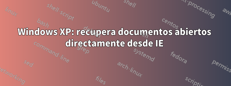 Windows XP: recupera documentos abiertos directamente desde IE