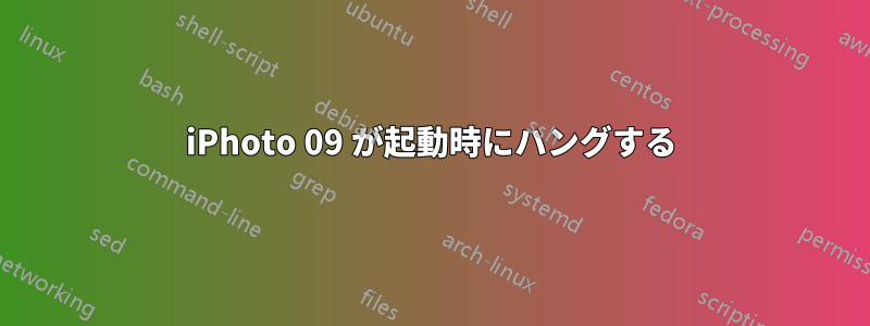 iPhoto 09 が起動時にハングする