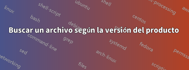 Buscar un archivo según la versión del producto