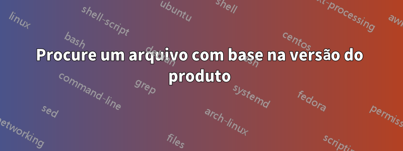 Procure um arquivo com base na versão do produto