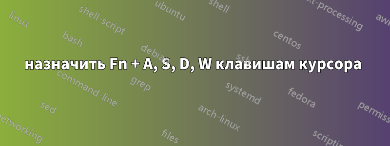 назначить Fn + A, S, D, W клавишам курсора