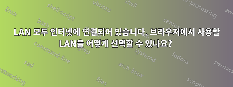 2 LAN 모두 인터넷에 연결되어 있습니다. 브라우저에서 사용할 LAN을 어떻게 선택할 수 있나요?