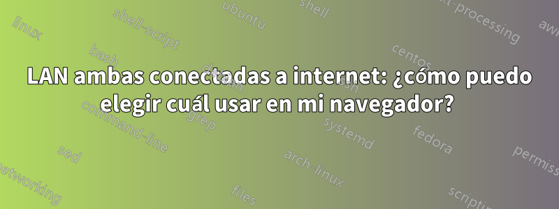 2 LAN ambas conectadas a internet: ¿cómo puedo elegir cuál usar en mi navegador?