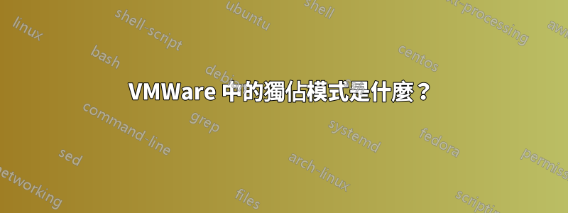 VMWare 中的獨佔模式是什麼？