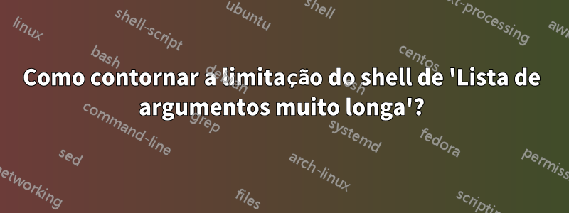 Como contornar a limitação do shell de 'Lista de argumentos muito longa'?