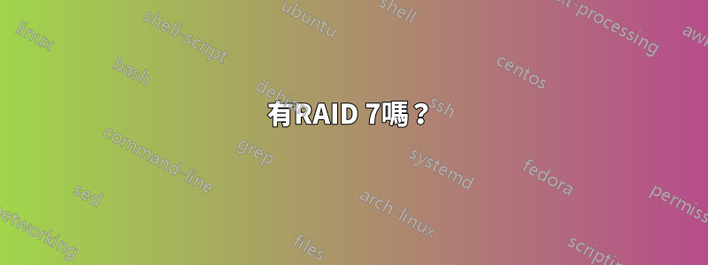 有RAID 7嗎？