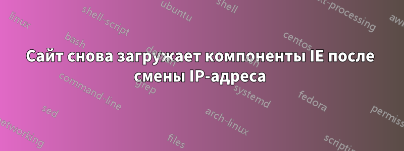 Сайт снова загружает компоненты IE после смены IP-адреса