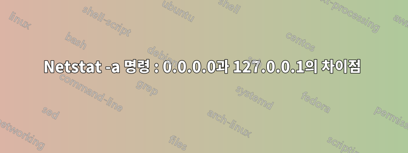 Netstat -a 명령 : 0.0.0.0과 127.0.0.1의 차이점