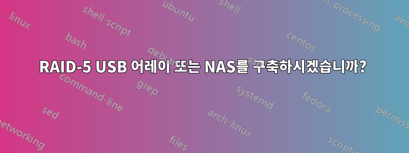 RAID-5 USB 어레이 또는 NAS를 구축하시겠습니까?