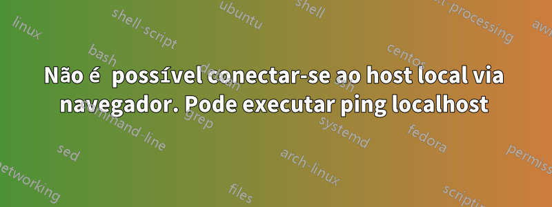 Não é possível conectar-se ao host local via navegador. Pode executar ping localhost