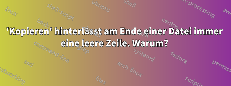 'Kopieren' hinterlässt am Ende einer Datei immer eine leere Zeile. Warum?