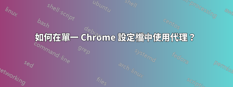 如何在單一 Chrome 設定檔中使用代理？