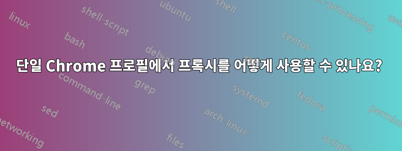 단일 Chrome 프로필에서 프록시를 어떻게 사용할 수 있나요?