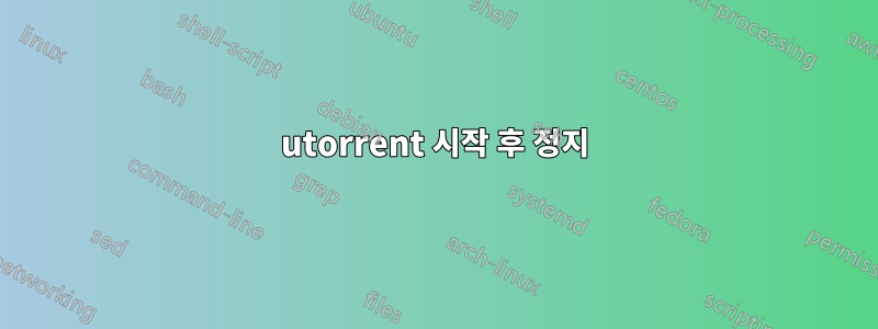 utorrent 시작 후 정지