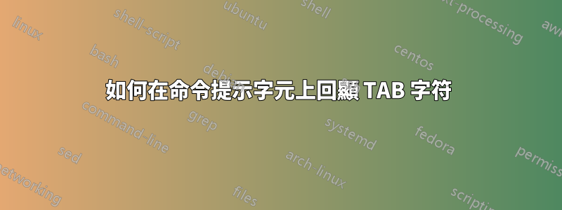 如何在命令提示字元上回顯 TAB 字符