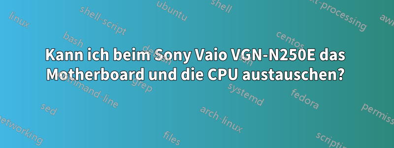 Kann ich beim Sony Vaio VGN-N250E das Motherboard und die CPU austauschen?