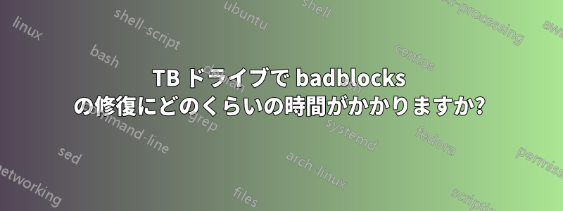 1TB ドライブで badblocks の修復にどのくらいの時間がかかりますか?