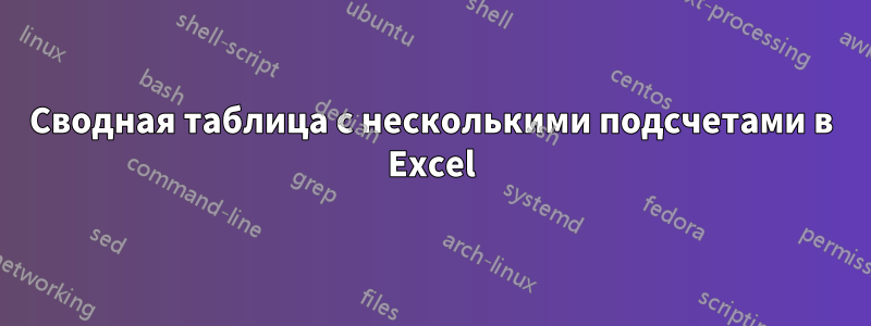 Сводная таблица с несколькими подсчетами в Excel