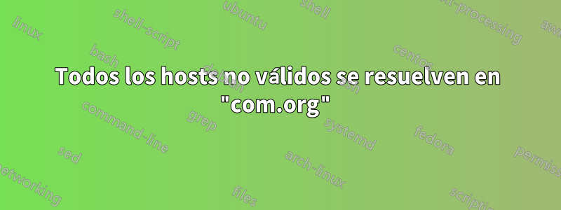 Todos los hosts no válidos se resuelven en "com.org"