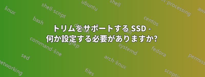 トリムをサポートする SSD - 何か設定する必要がありますか?