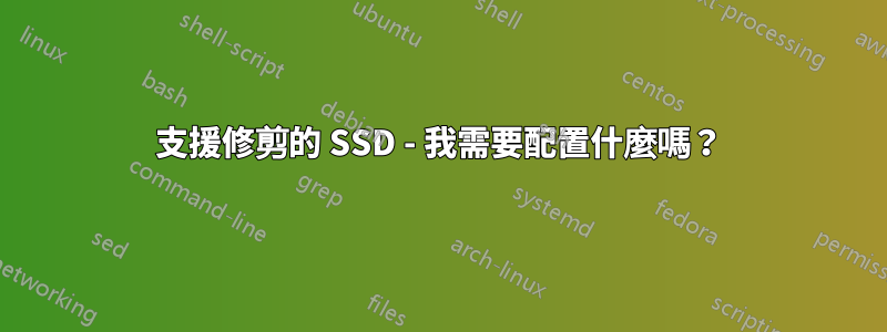 支援修剪的 SSD - 我需要配置什麼嗎？