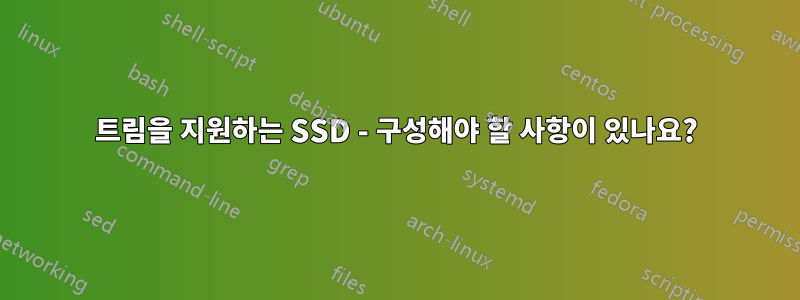 트림을 지원하는 SSD - 구성해야 할 사항이 있나요?