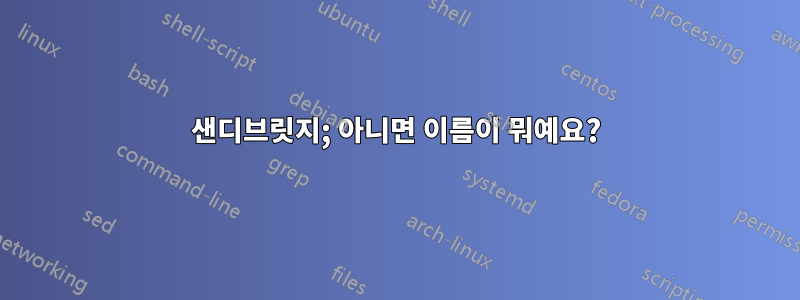 샌디브릿지; 아니면 이름이 뭐예요?