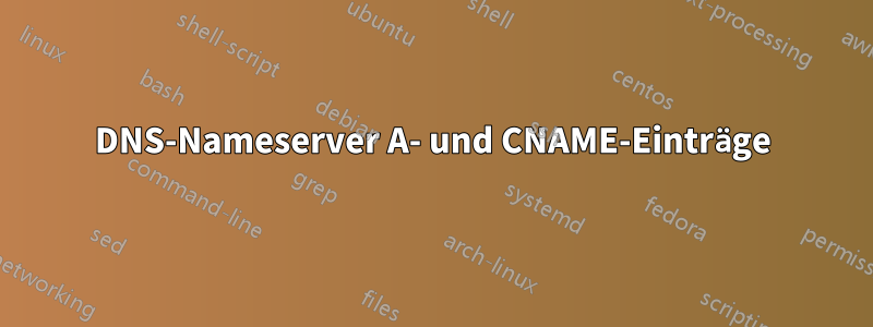 DNS-Nameserver A- und CNAME-Einträge