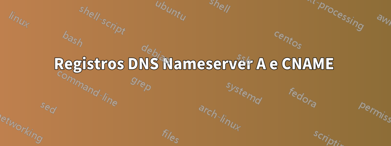 Registros DNS Nameserver A e CNAME