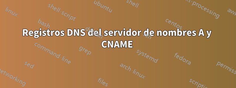 Registros DNS del servidor de nombres A y CNAME