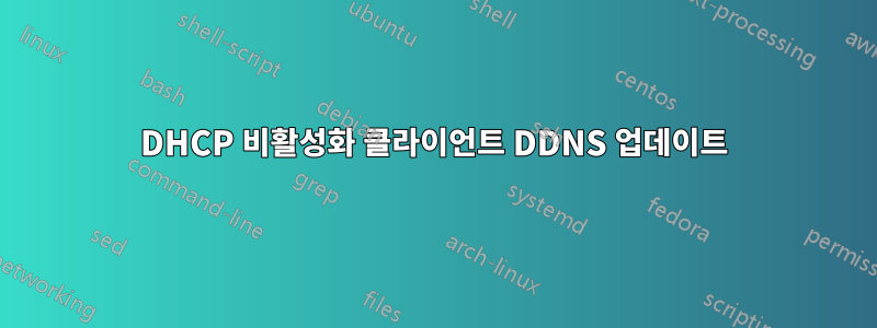 DHCP 비활성화 클라이언트 DDNS 업데이트