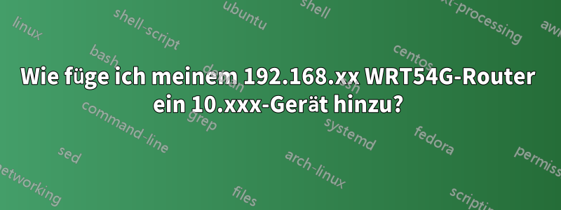 Wie füge ich meinem 192.168.xx WRT54G-Router ein 10.xxx-Gerät hinzu?