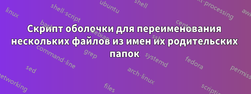 Скрипт оболочки для переименования нескольких файлов из имен их родительских папок