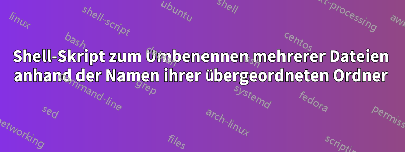 Shell-Skript zum Umbenennen mehrerer Dateien anhand der Namen ihrer übergeordneten Ordner