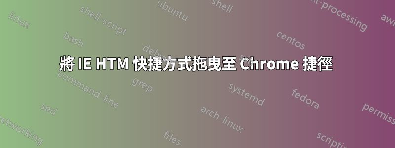 將 IE HTM 快捷方式拖曳至 Chrome 捷徑