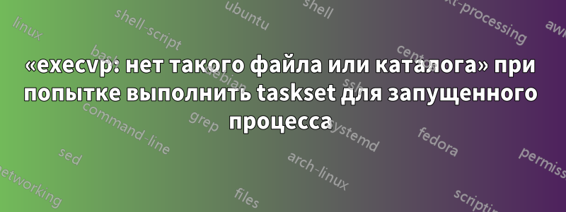 «execvp: нет такого файла или каталога» при попытке выполнить taskset для запущенного процесса