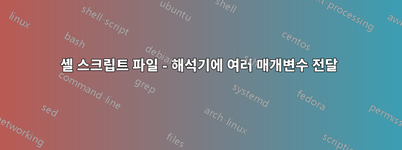 셸 스크립트 파일 - 해석기에 여러 매개변수 전달